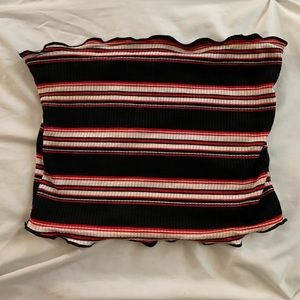 Red black and white tube top